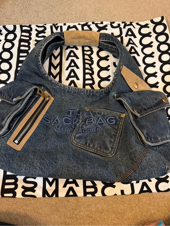 Marc Jacobs Handbags - Marc Jacobs Denim Sack Bag with Tan Suede Accents